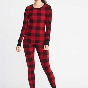 Old Navy Red and Black Plaid Women's Pajama Set